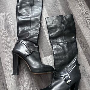 Black Leather MICHAEL KORS Knee-High Boots